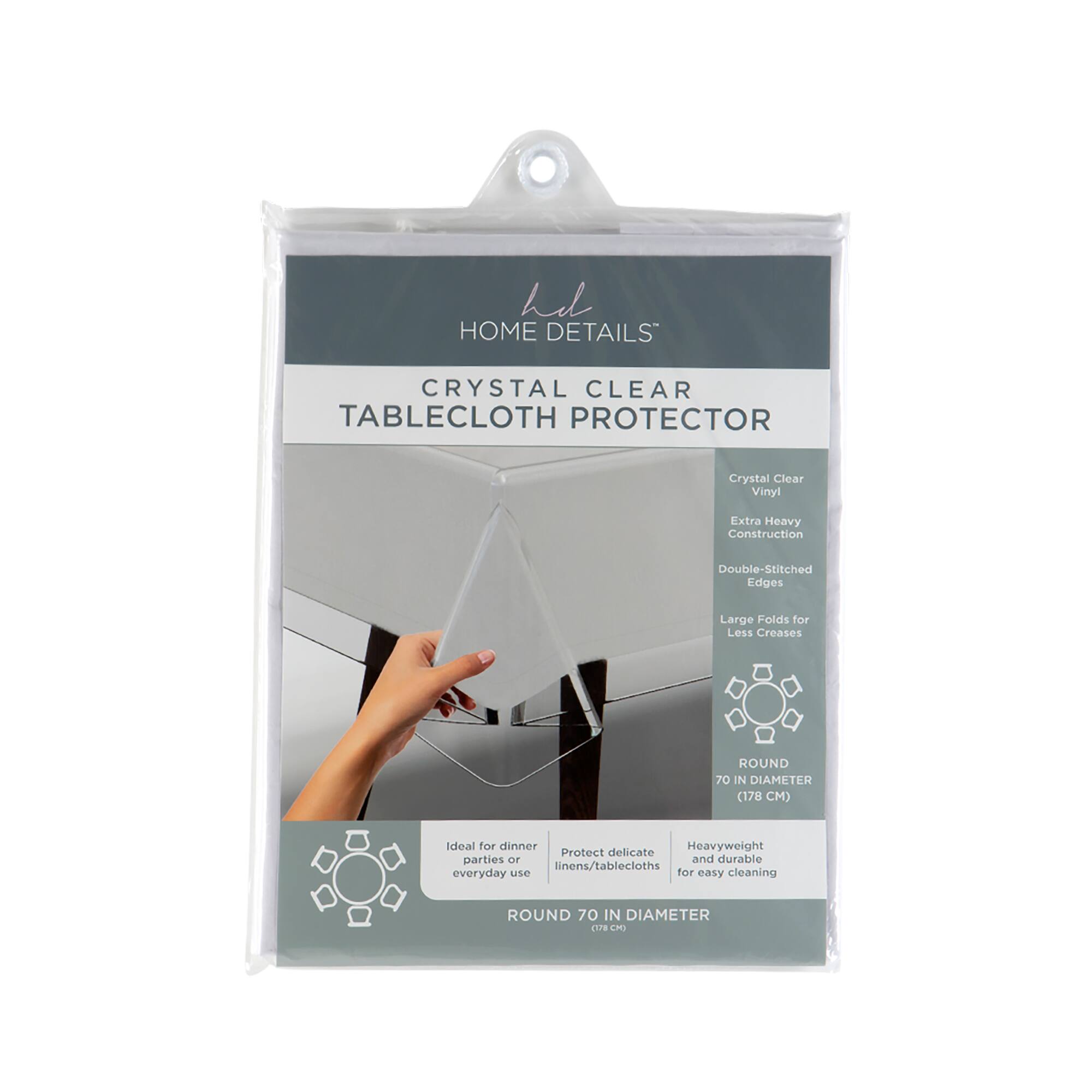 Home Details 70" Clear Round Tablecloth Protector